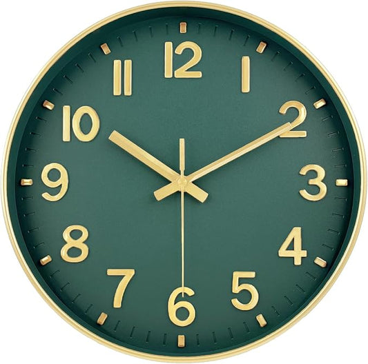 Modern Wall Clock, 10 Inch Digital Wall Clocks Battery Operated, Round Non by MABPEDO