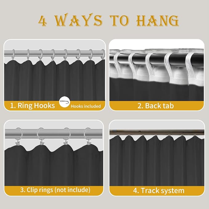 Room Divider Curtains for Ceiling Track Rod, Noise Reduction Privacy Curtain - Image 6
