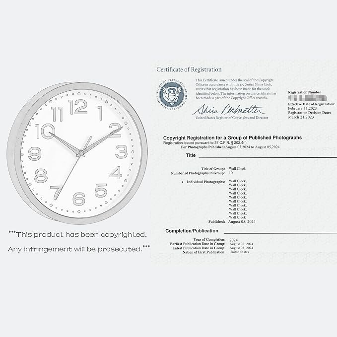 Roymnie Wall Clock Silent Non-Ticking Modern Clock Battery Operated 14 Inch - Image 8