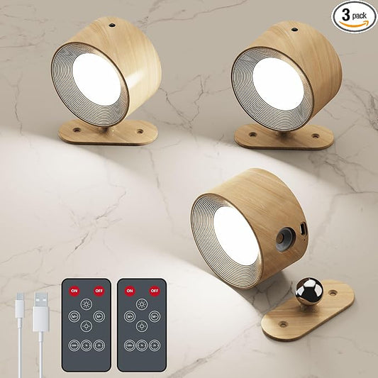 AKSDA 3Pack Battery Operated Wall Sconce, 3 Color Modes 3 Brightness Levels by AKSDA