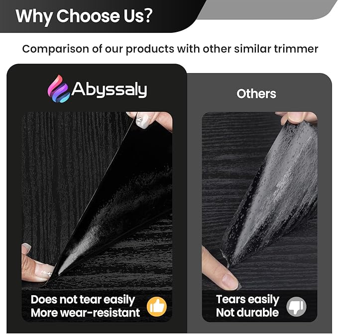 Abyssaly Black Wood Wallpaper 17.71 Inch X 196 Inch Peel Stick Countertops - Image 3