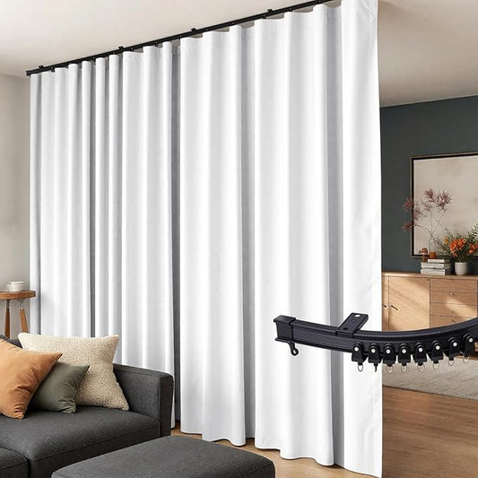 Room Divider Curtains Flexible Ceiling Tracks set Curtain track Ceiling Mount by Hoeflife