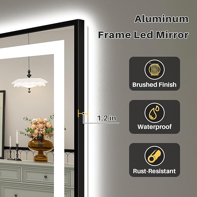 48x36 Inch LED Bathroom Mirror - Image 6