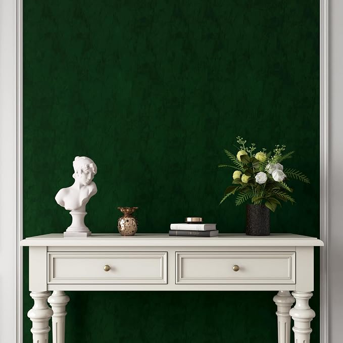 YENHOME Emerald Green Wallpaper Stick and Peel 17.7"X200" Green Peel and Stick - Image 2