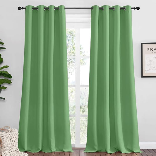 NICETOWN Froest Green Blackout Curtains 96 inches Length by NICETOWN