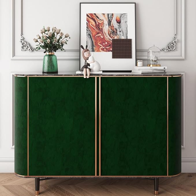 YENHOME 30"X393" Dark Green Velvet Wallpaper Peel and Stick Vintage Green - Image 3