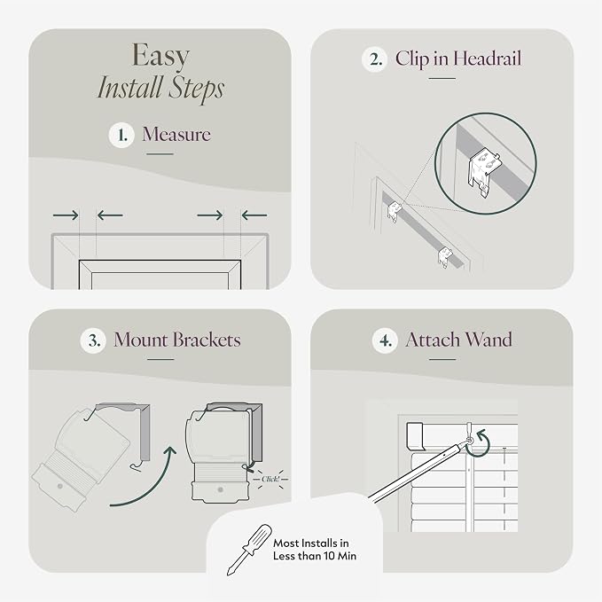 CHICOLOGY Cordless Mini Blinds for Indoor Windows, 59.5" W x 36" H, Light - Image 5