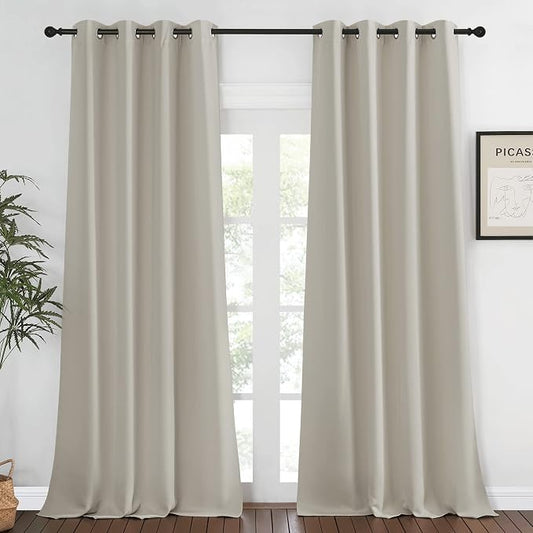 NICETOWN Blackout Curtain for Living Room, Thermal Insulated Solid Grommet by NICETOWN