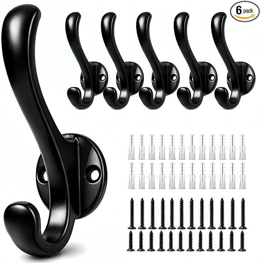 6 Pack Coat Hooks Wall Mount, Heavy Duty Wall Hooks by Unknown