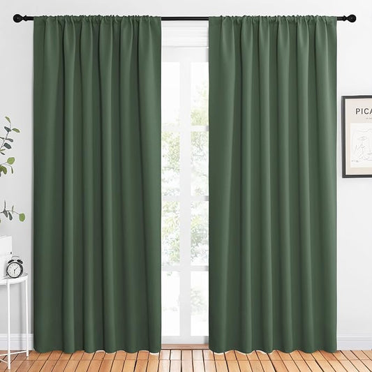 NICETOWN 2 Panels Blackout Curtains, Rod Pocket Thermal Insulated Drapes 84 by NICETOWN