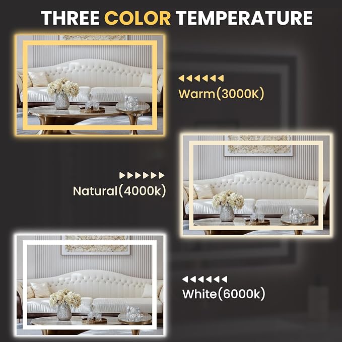 LOAAO 40"x28" LED Bathroom Mirror - Image 5