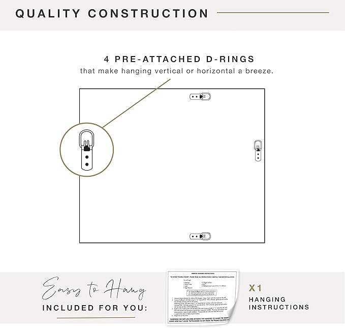 MCS Simplicity 22x28 Large Wall Mirror, Vertical & Horizontal Wall Hanging - Image 4