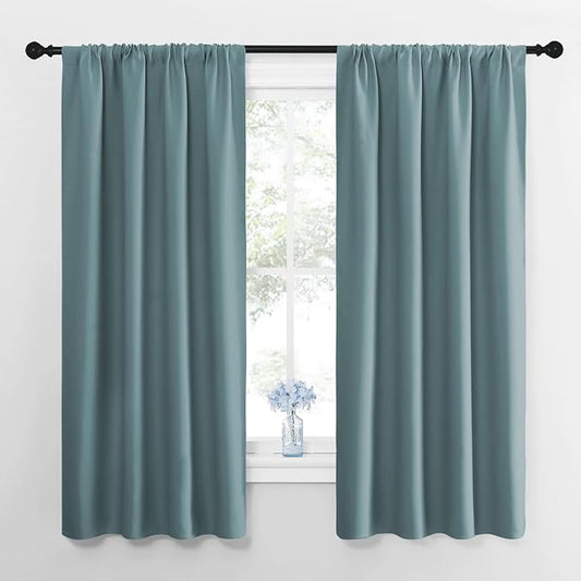 NICETOWN Greyish Blue Blackout Curtains Panels by NICETOWN