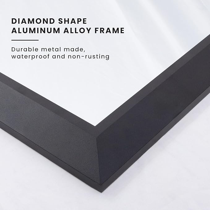 Amorho Black Bathroom Mirror, 50 X30 Inch Thick Metal Framed Wall Mirrors - Image 2