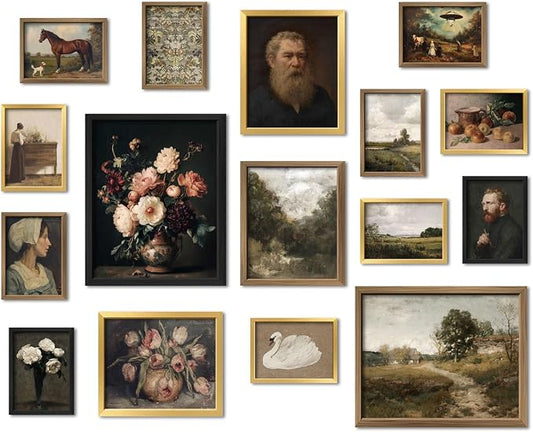 ANERZA 16 PCS Vintage Wall Art Decor, Moody Victorian Gothic Dark Academia by ANERZA