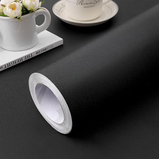 practicalWs 23.6 in x 236.2 in Black Wallpaper Black Peel and Stick Wallpaper by practicalWs