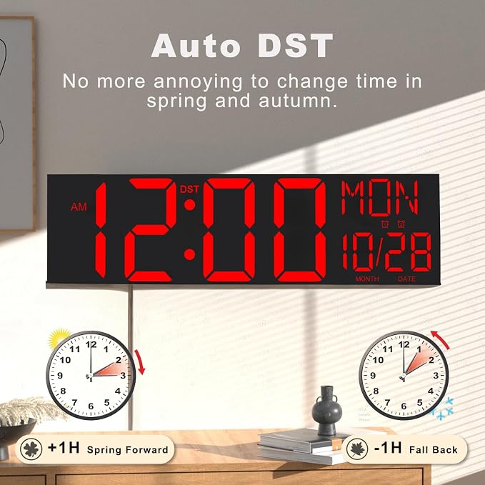 JALL 30" Large Digital Wall Mount Clock - Image 5