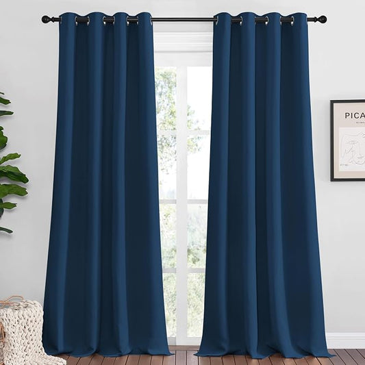 NICETOWN Moroccan Blue Blackout Curtains 102" Long by NICETOWN