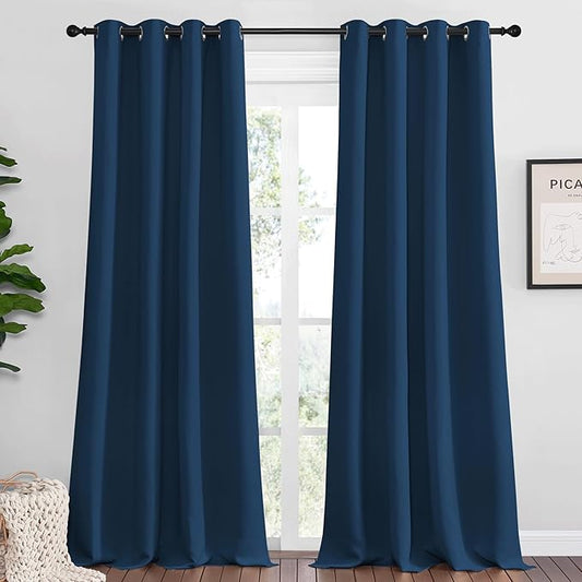 NICETOWN Moroccan Blue Blackout Curtains 120" Long by NICETOWN