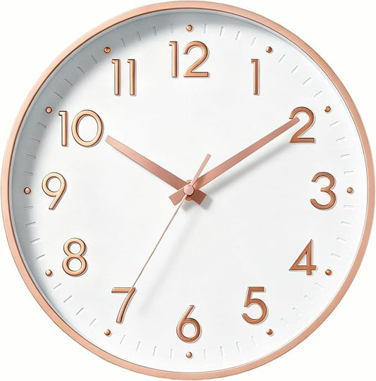 Mosewa Wall Clock 8 Inch, Battery Operated Silent Non-Ticking Modern Analog by MOSEWAWALLCLOCK