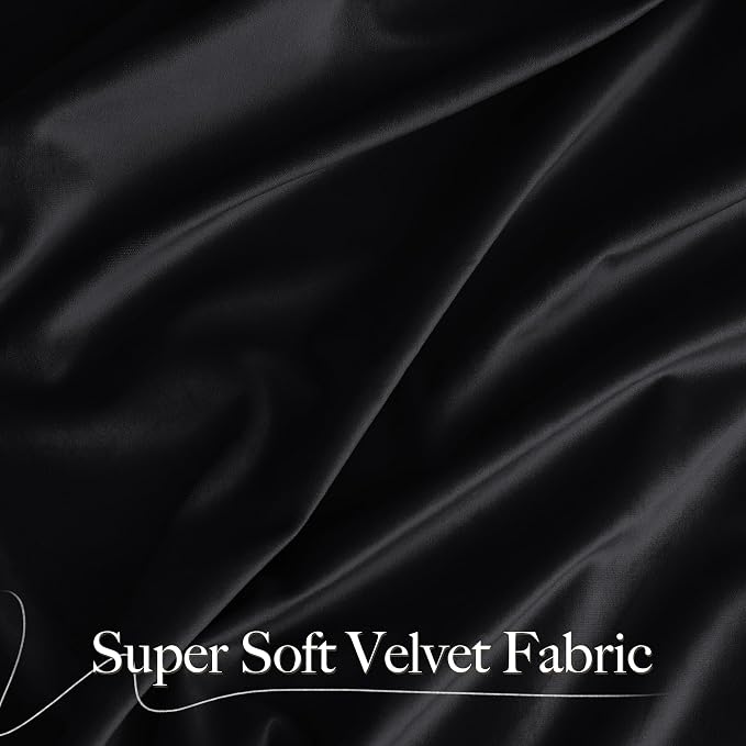 NICETOWN Black Velvet Valance Curtains - Image 7