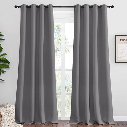 NICETOWN Bedroom Blackout Curtains Panels, 1 Pair, 55 inches by 118 Inch by NICETOWN