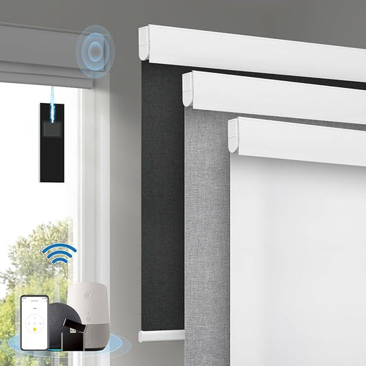 Motorized Blinds with Remote, Cordless Smart Blinds with Valance Cover by Enjoyyoursmartlife