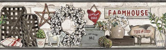 York Wallcoverings Farmhouse Shelf Border by YorkWallcoverings