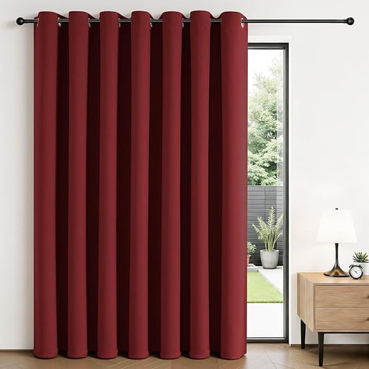 Joydeco Blackout Patio Sliding Door Curtains 96 Inches Long, Grommet Privacy by JOYDECO