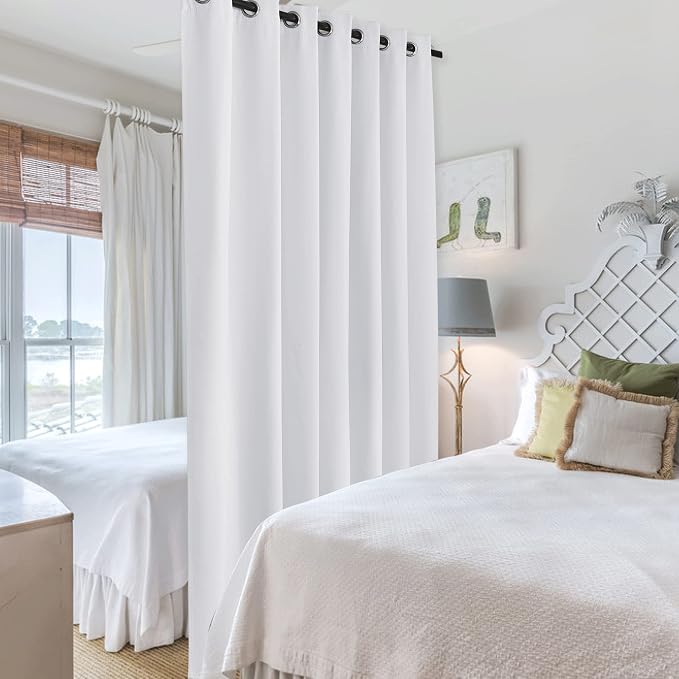 RYB HOME Room Divider Curtain Privacy Room Darkening Energy Efficiency Partition - Image 4