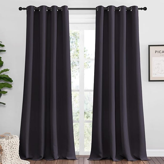 NICETOWN Greyish Purple Blackout Curtains 96 inches Length by NICETOWN