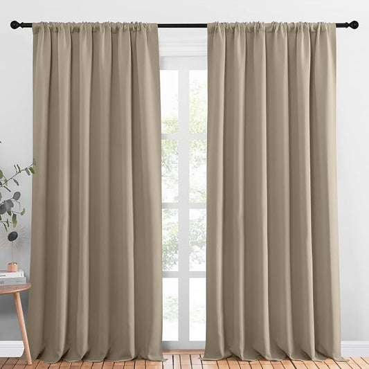 NICETOWN 2 Panels Blackout Curtains, Rod Pocket Thermal Insulated Drapess by NICETOWN