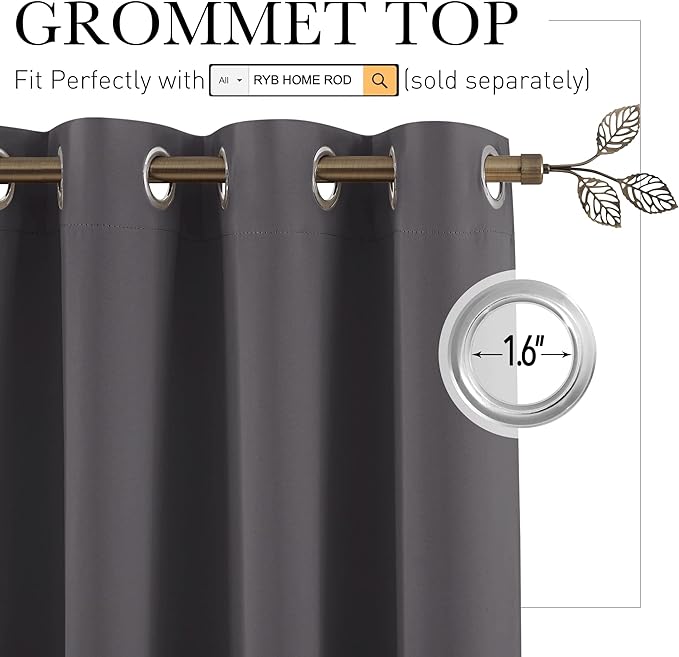 RYB HOME Extra Wide Curtains for Divider Room Separation Soundproof Temporary - Image 2