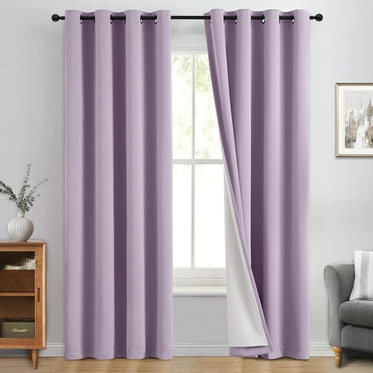 Yakamok 100% Blackout Curtain Panels 84 inches Cold and Light Blocking Drapes by Yakamok