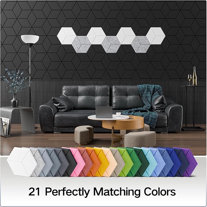 8 Pack Self-Adhesive Acoustic Panels 12" X 10" X 0.4" -Sound Proof Foam Panels - Image 6