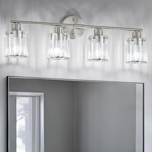 Crystal Bathroom Light Fixtures, Bathroom Lighting Fixtures Over Mirror by Kvhiiw