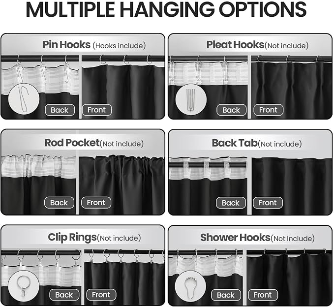 Floor to Ceiling Curtain for Wall Ceiling Mount Track, Extra Wide Blackout Room - Image 2