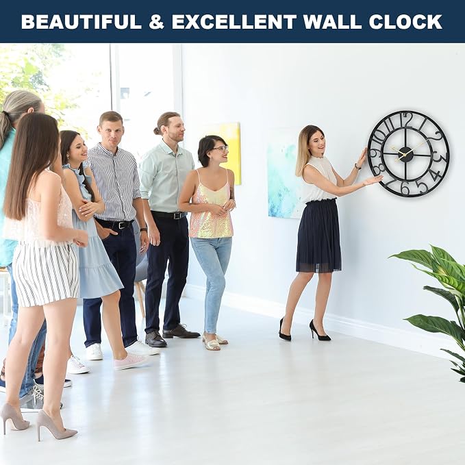 Pytha Sight 30 Inch Extra Large Giant Wall Clock, Oversized Round Silent - Image 3