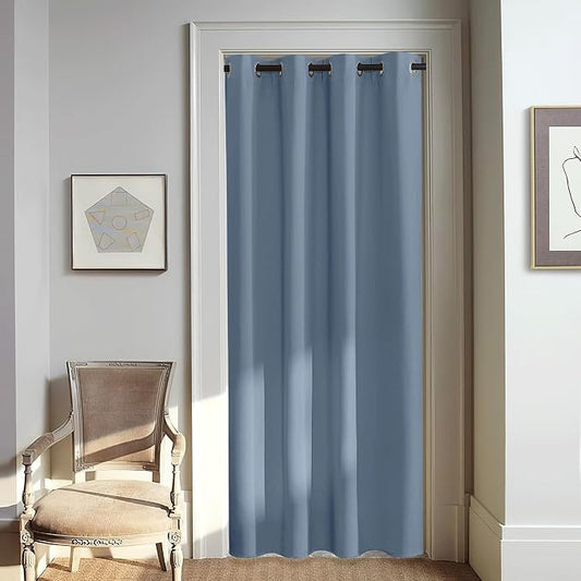 NICETOWN Stone Blue Blackout Doorway Curtain 80 inches Long by NICETOWN