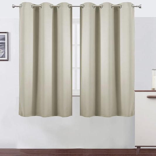LEMOMO Light Beige Thermal Blackout Curtains/38 x 63 Inch/Set of 2 Panels Room by Lemomo