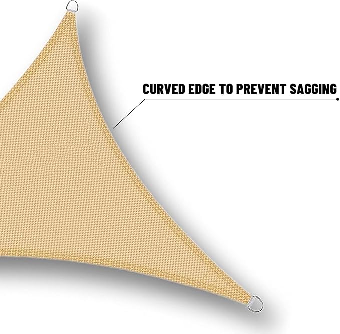 SUNNY GUARD Waterproof Sun Shade Sail 8'x8'x11.3' Sand Right Triangle UV Block Sunshade for Backyard Yard Deck Patio Garden Outdoor Activities and Facility(Customized)