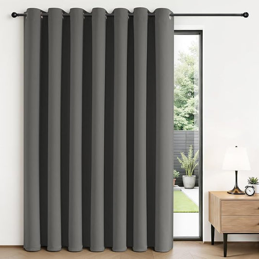 Joydeco Blackout Patio Sliding Door Curtains 84 Inches Long, Grommet Privacy by JOYDECO