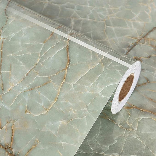 Green Marble Contact Paper for Countertops Waterproof Granite Peel and Stick by WallpaperDecoration