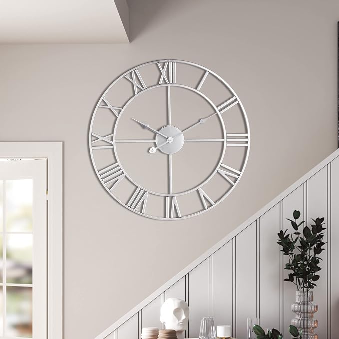 LEIKE 24" Modern Large Wall Clocks, Silent Non Ticking, Battery Operated - Image 5
