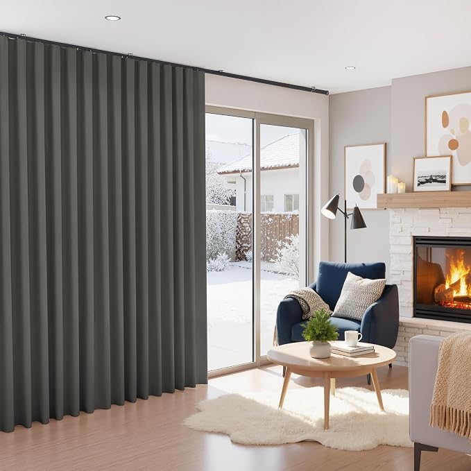 RYB HOME Full Blackout Curtain for Sliding Glass Doors/Theater, Thermal - Image 2