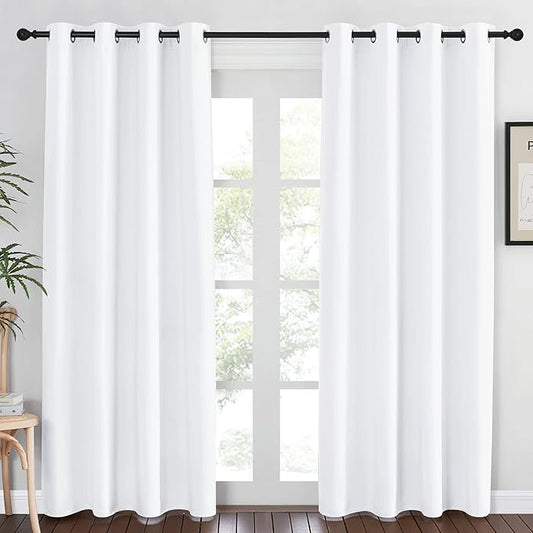 NICETOWN White Room Darkening Bedroom Curtain 84 inches Length by NICETOWN