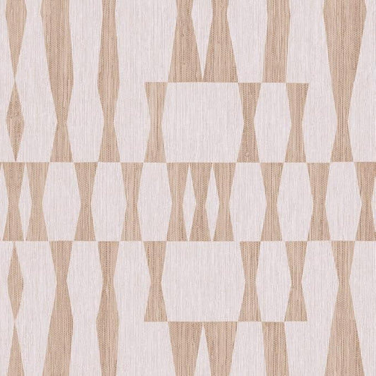 Tempaper Beige Textured Faux Grasscloth Geo Removable Peel and Stick Wallpaper by TempaperCo