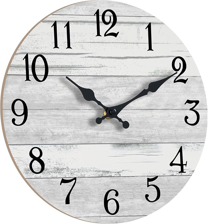 KECYET Wall Clock Battery Operated 10 Inch Gray Silent Non Ticking Country - Image 3