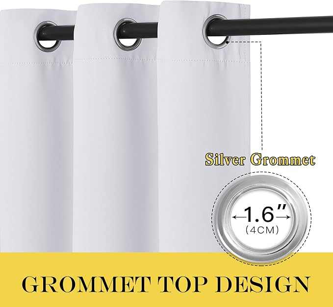 NICETOWN Room Darkening Curtain for Sliding Glass Door, Energy Saving Extra Wide Room Divider Drape Thermal Insulated for Living Room/Garage, Greyish White, W100 x L120 - inch, 1 Piece