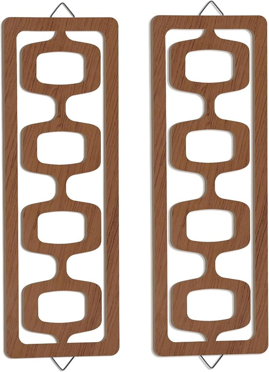 CroBlissful 2 Pcs Mid Century Modern Wall Art Wood Mid Century Elegance Decor by CroBlissful